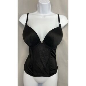 Victoria's Secret Women's Black Lace Push‎ Up Corset Top Bra  34D Sexy